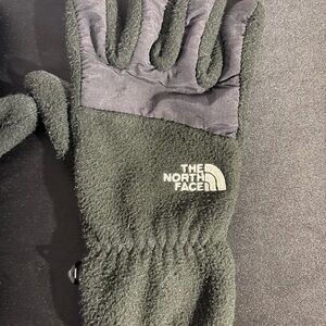The North Face Olive Green Fleece Gloves with Logo